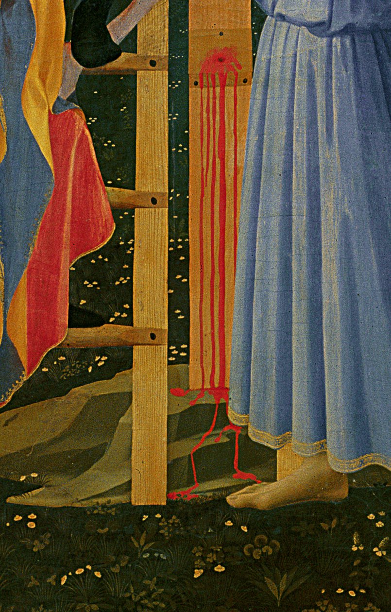 Yksityiskohta Santa Trinita -alttaritaulusta, kehys ja huiput, Lorenzo Monaco tekijältä Fra Angelico