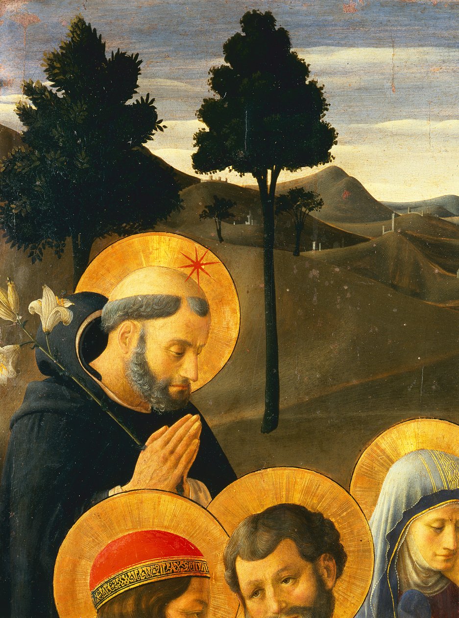 Pyhän Dominikuksen yksityiskohta ristiinnaulitsemisesta tekijältä Fra Angelico