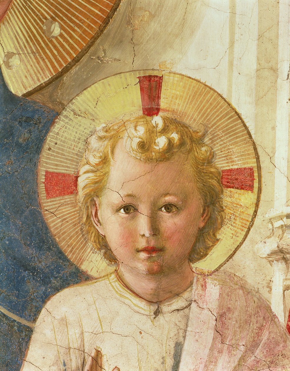Yksityiskohta Kristuslapsesta Madonna delle Ombre Varjojen Madonna -freskosta vuodelta 1450. tekijältä Fra Angelico