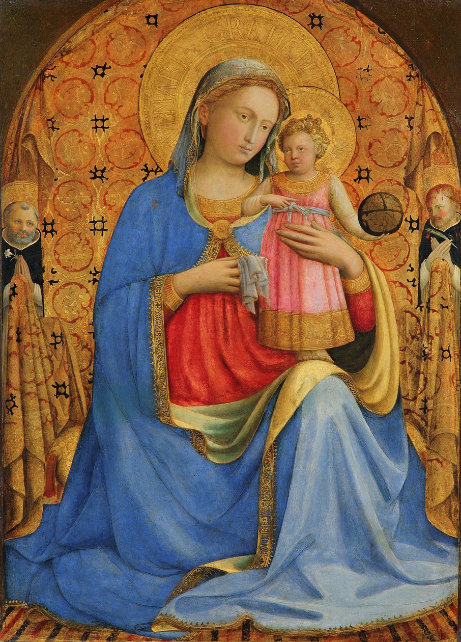Saksan kieli: Maria mit dem Kind und Heiligen Madonna ja lapsi tekijältä Fra Angelico