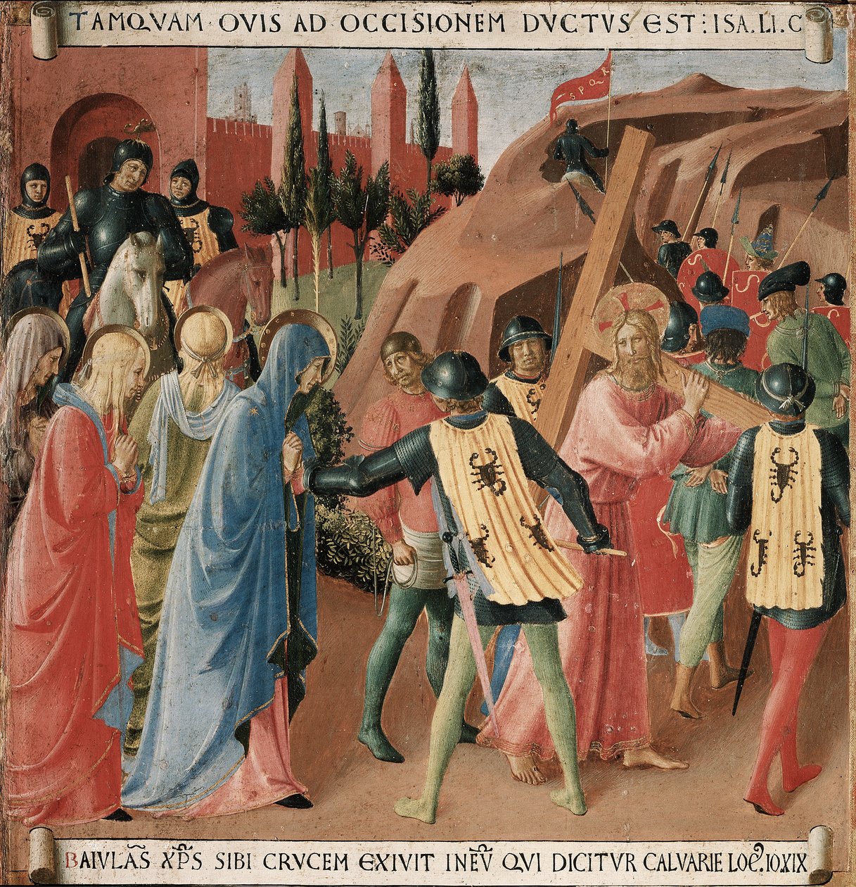 Kristuksen elämän historia: kiipeily Golgatalle, ristin kantaminen tekijältä Fra Angelico