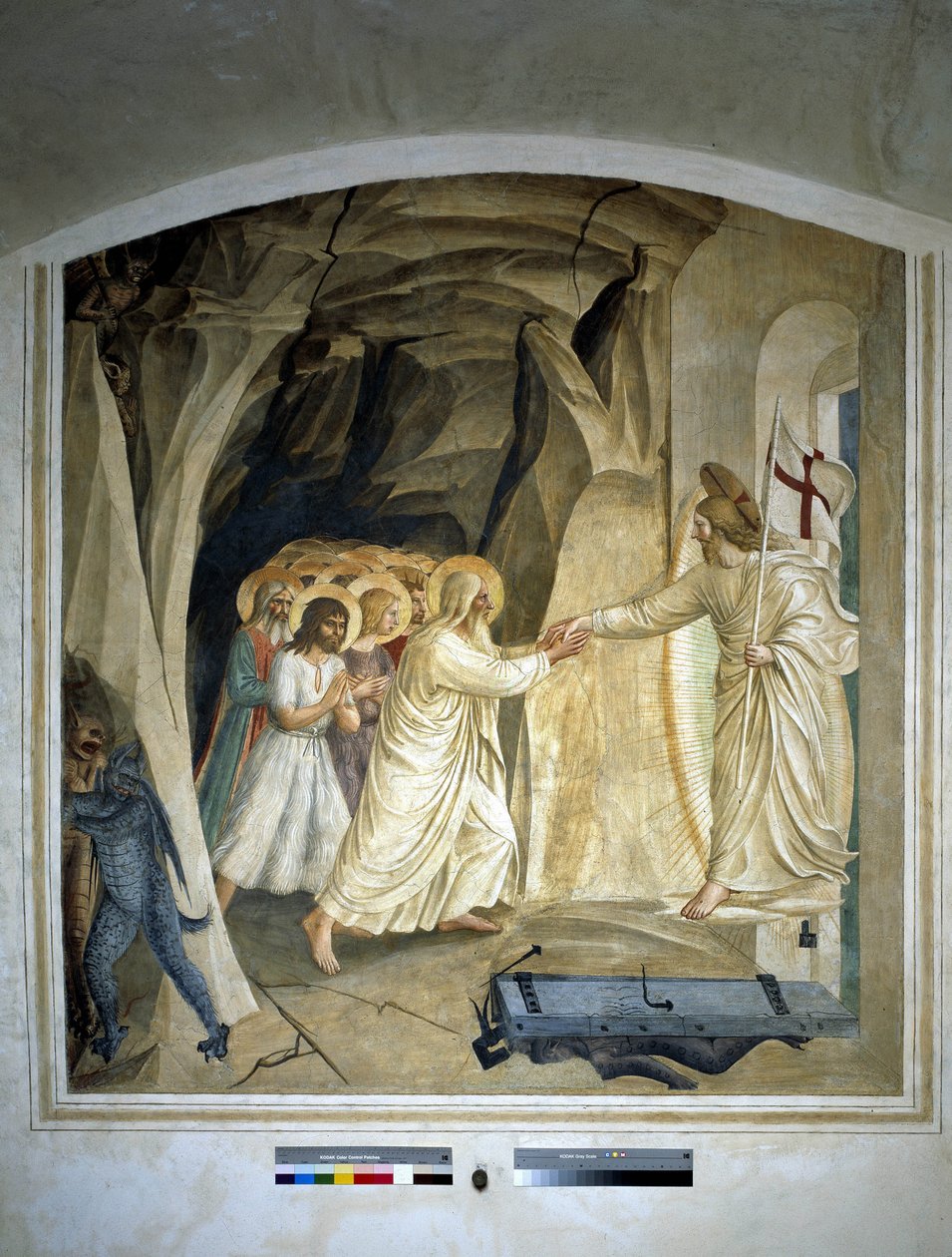 Laskeutuminen limboon. Fresko Guido di Pietro tekijältä Fra Angelico