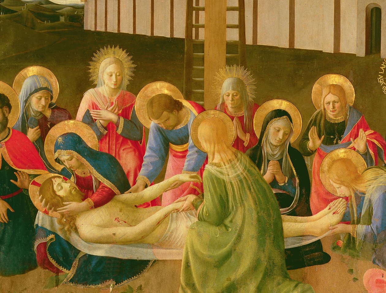 Valituslaulu kuolleesta Kristuksesta, 1436-41 (tempera paneelissa) (yksityiskohta) tekijältä Fra Angelico