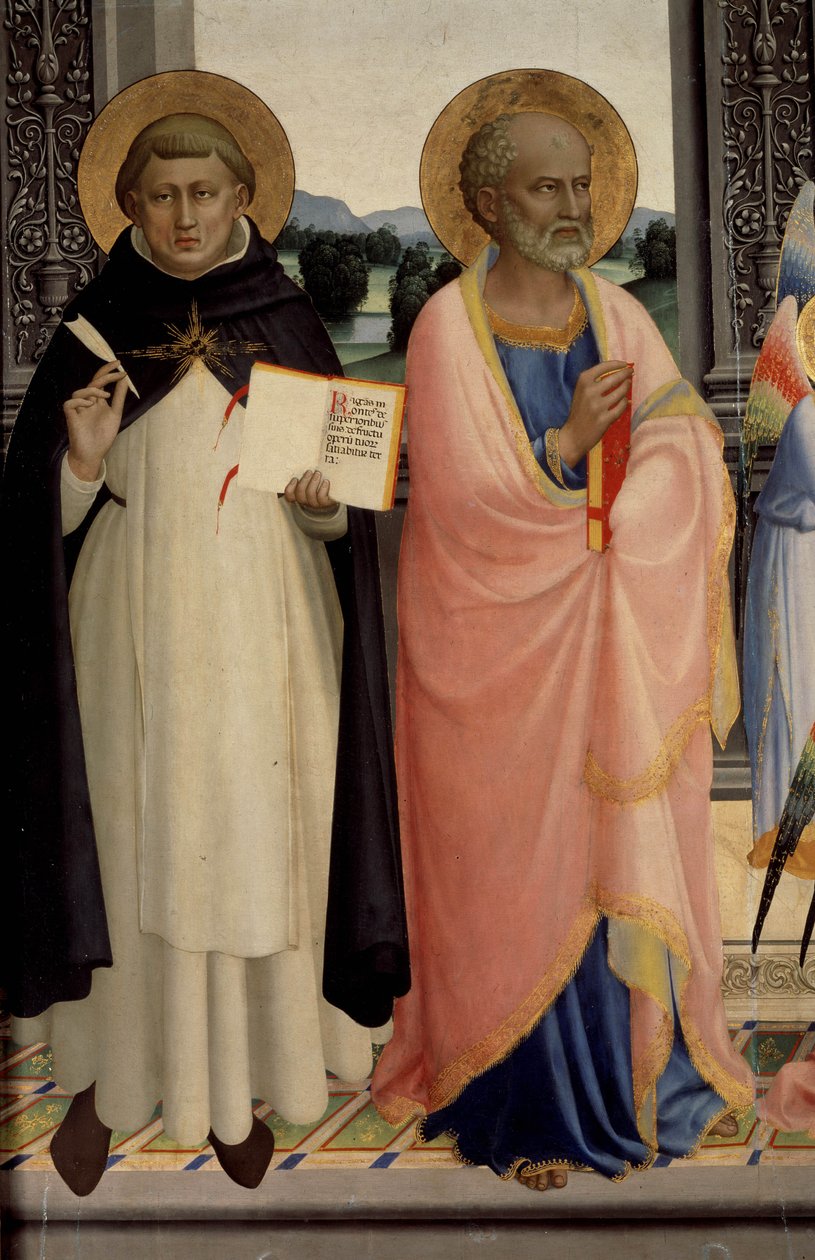 Pyhän Dominicin polyyptyyksi, joka edustaa madonnaa ja lasta pyhien kanssa. tekijältä Fra Angelico