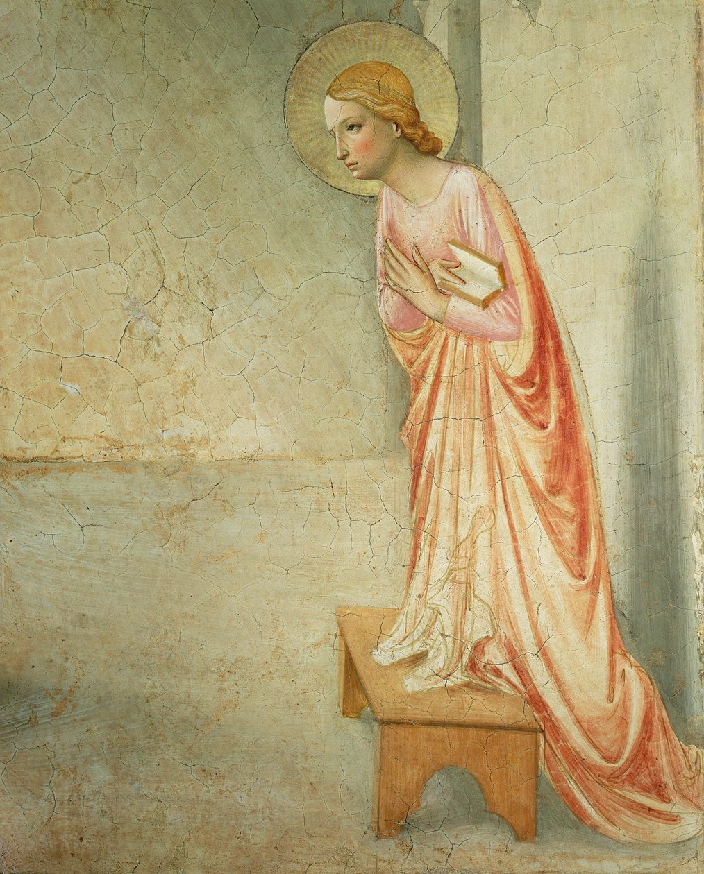 Neitsyt Marian ilmestys, Neitsyt, fresko vuodelta 1442 ks. 72388. tekijältä Fra Angelico