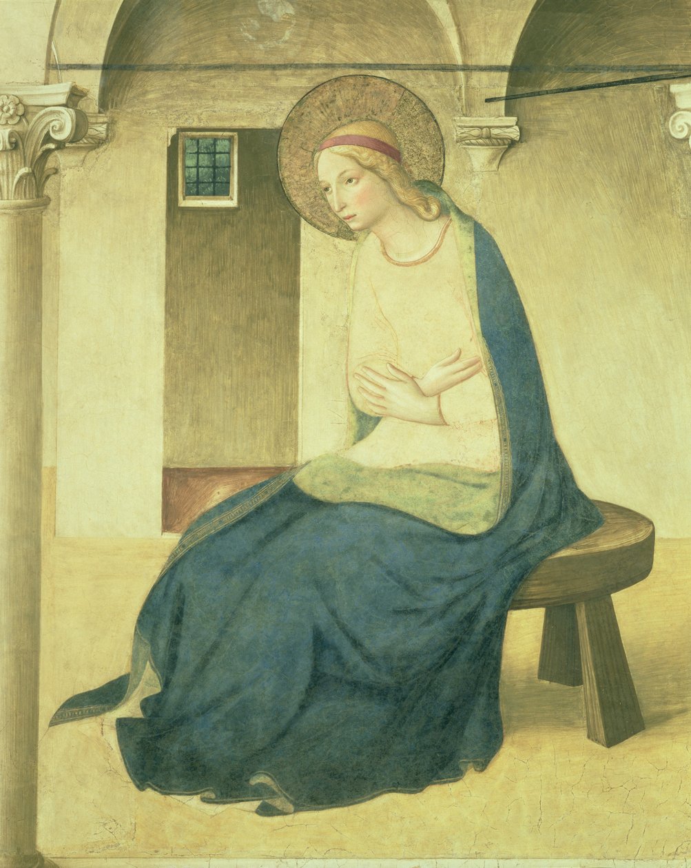 Neitsyt Marian ilmestys, Neitsyt, n.1438-45 fresko ks. 29030. tekijältä Fra Angelico
