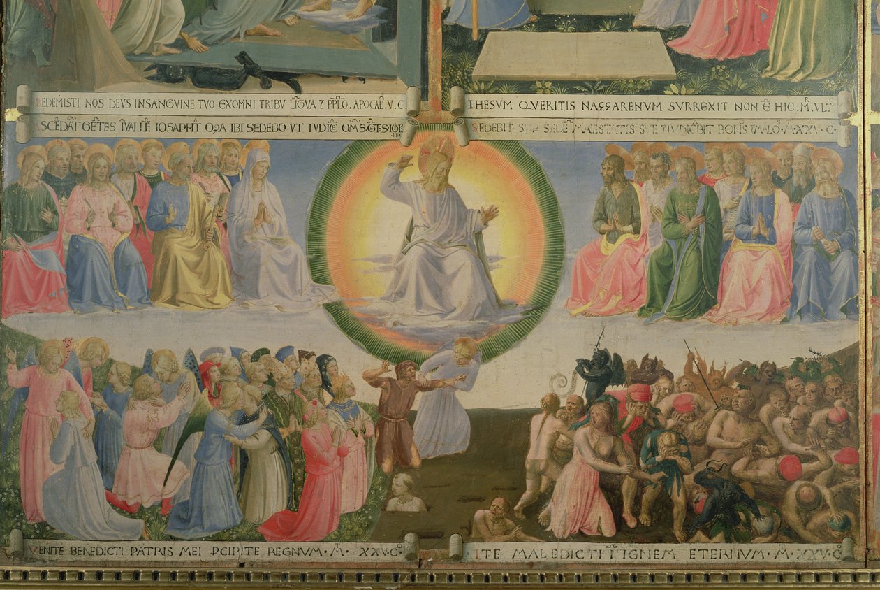 Viimeinen tuomio, yksityiskohta Santissima Annunziatan hopeavaraston neljästä paneelista, n. 1450-1453 (tempera paneelissa) tekijältä Fra Angelico