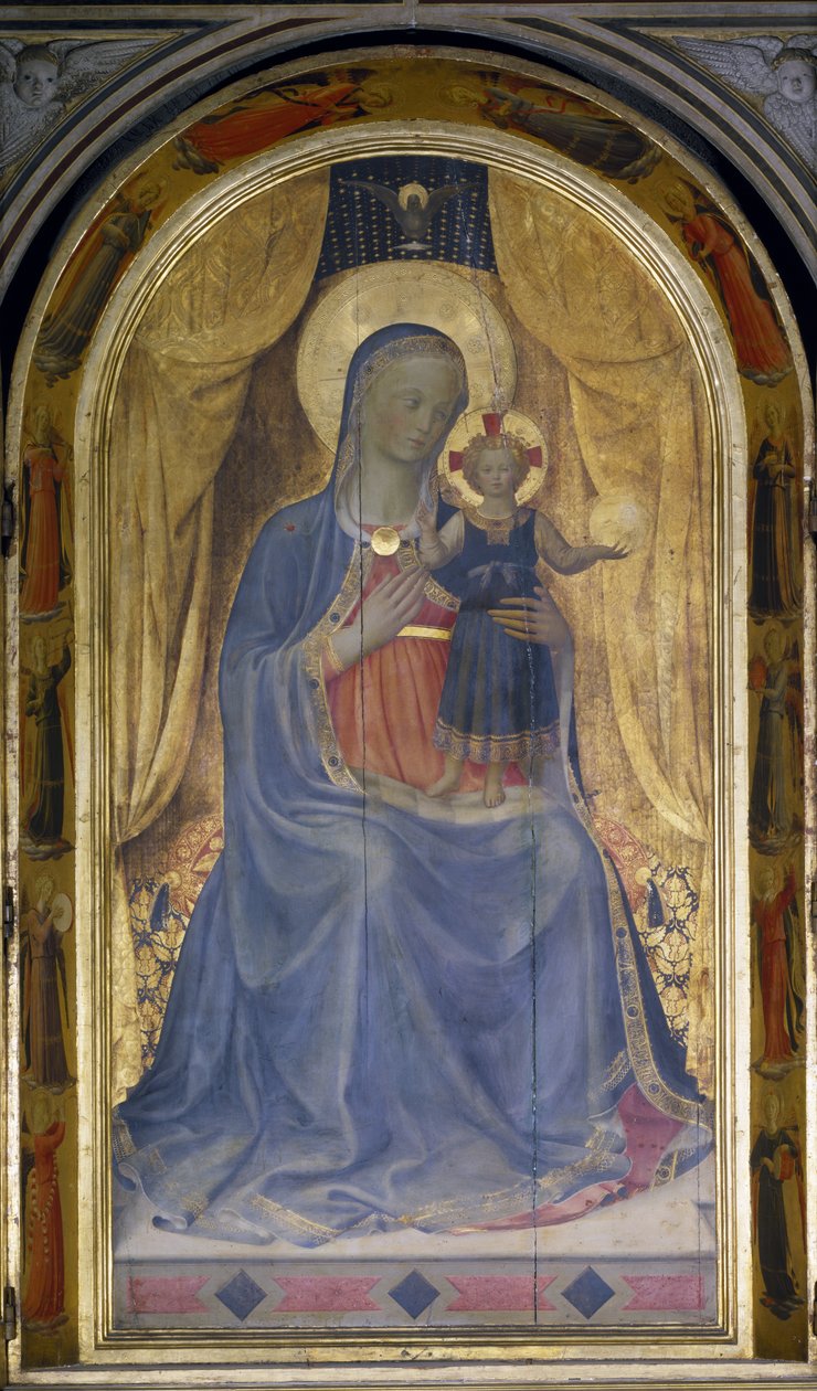 Linaiuoli-triptyykki, yksityiskohta Neitsyt ja lapsi kruunattuna, 1433, tempera paneelilla, ks. myös 76093. tekijältä Fra Angelico