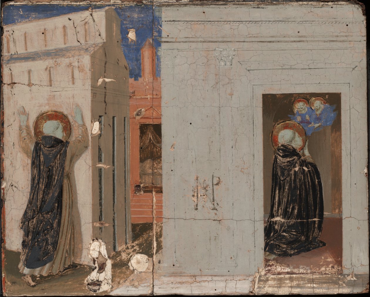 Paavi Innocentius III:n visio; Pyhät Pietari ja Paavali ilmestyvät Pyhälle Dominikukselle tekijältä Fra Angelico