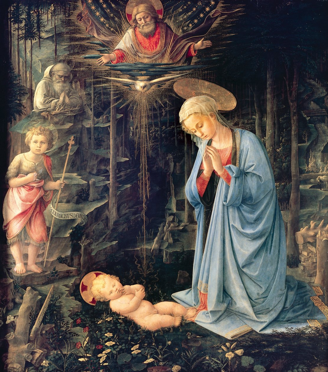 Palazzo Medicin lapsen palvonta tekijältä Fra Filippo Lippi