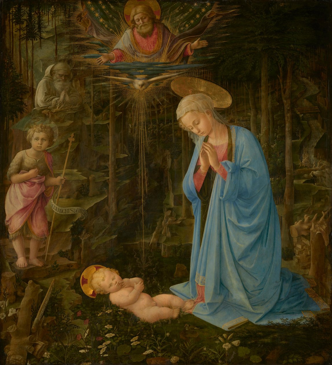 Palvonta metsässä tekijältä Fra Filippo Lippi