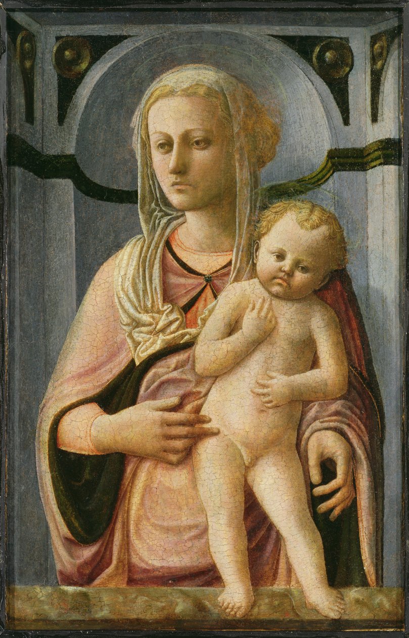 Madonna ja lapsi, yksityiskohta, n. 1435 (tempera paneelissa) tekijältä Fra Filippo Lippi