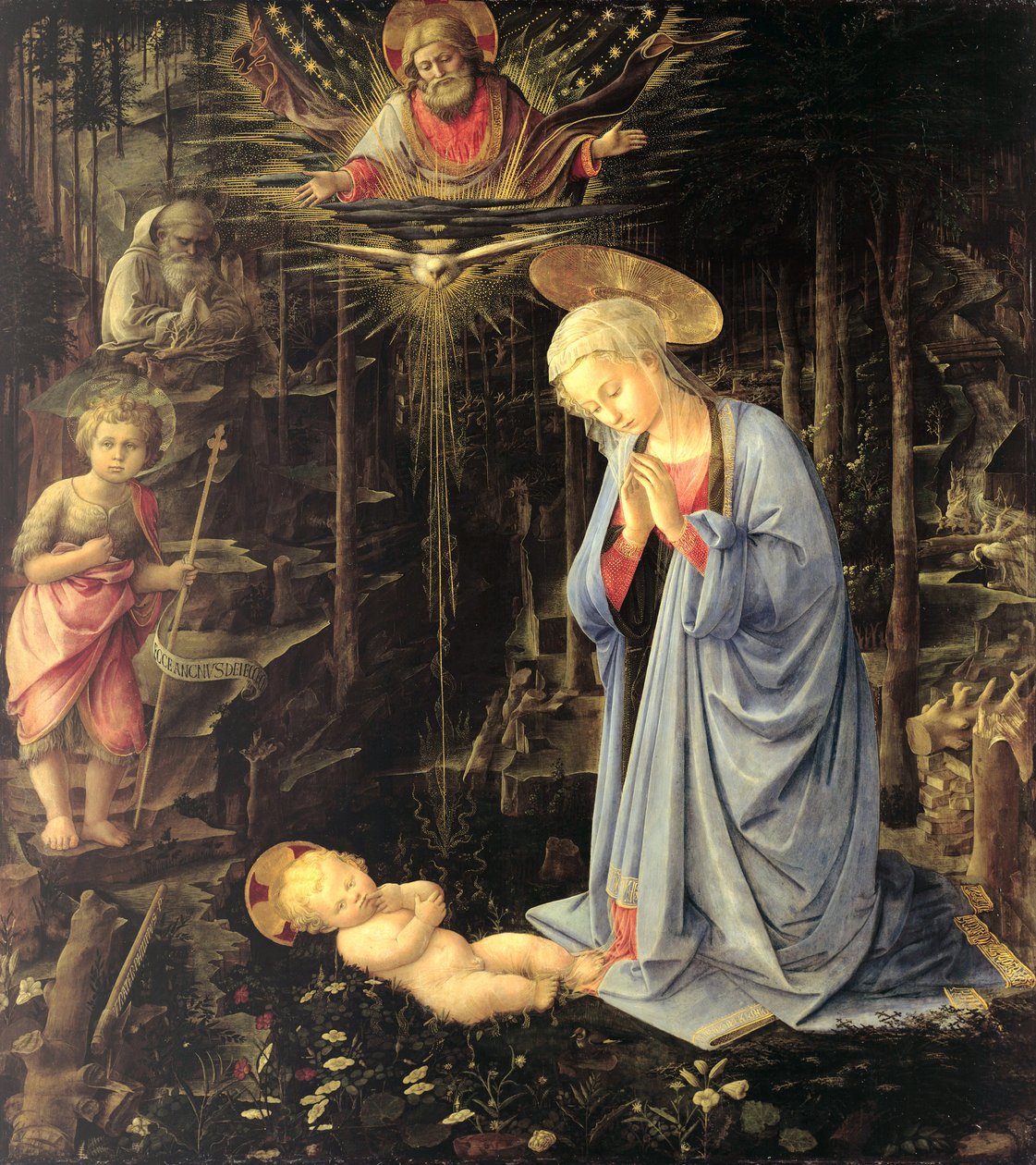 Palvonta metsässä, 1459 tekijältä Fra Filippo Lippi