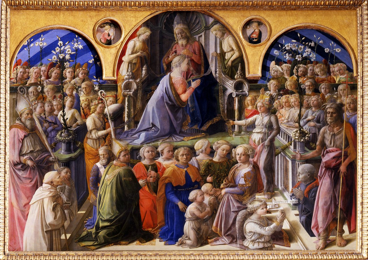 Neitsyen kruunaus, vuosien 1439 ja 1447 välillä tekijältä Fra Filippo Lippi