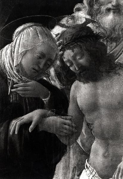 Hautaus, yksityiskohta Neitsyestä ja Kristuksesta tekijältä Fra Filippo Lippi