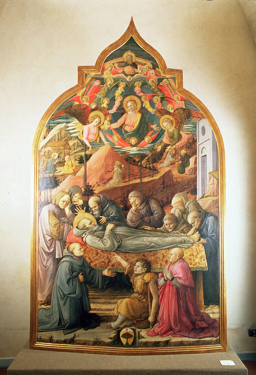 Pyhän Hieromuksen hautajaiset, 1450-1460 tekijältä Fra Filippo Lippi