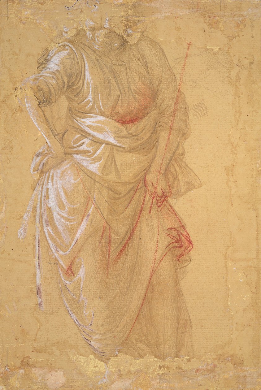 Herodeksen juhlan "Maggiordomo" (fresko Praton katedraalissa) (piirustus) tekijältä Fra Filippo Lippi