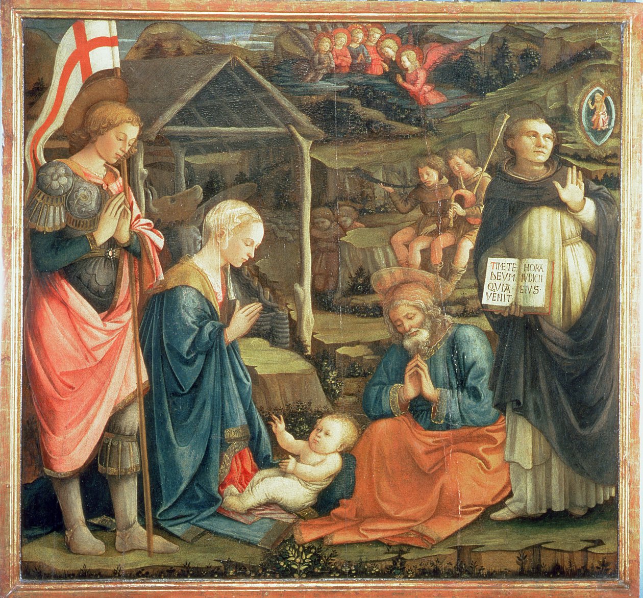 Syntymä SS:n kanssa. Michael ja Dominic, 1470 tekijältä Fra Filippo Lippi