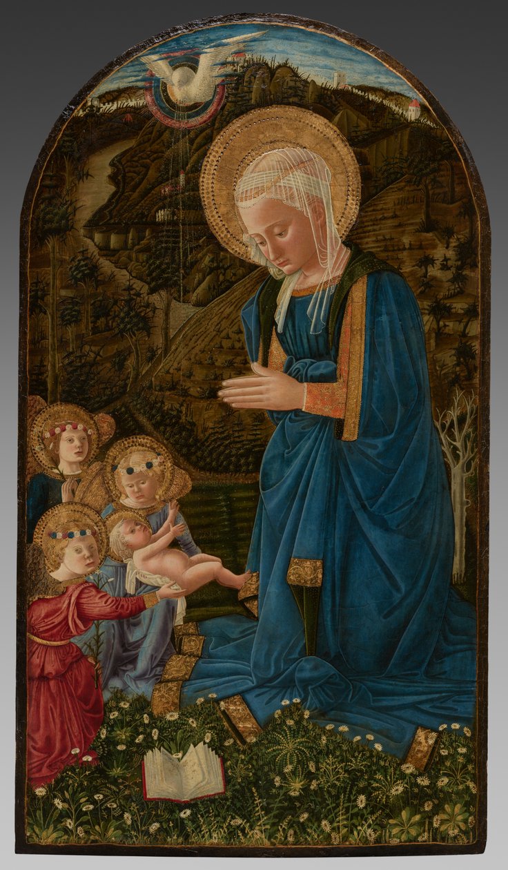 Neitsyt Maria ja lapsi enkelien kanssa tekijältä Fra Filippo Lippi