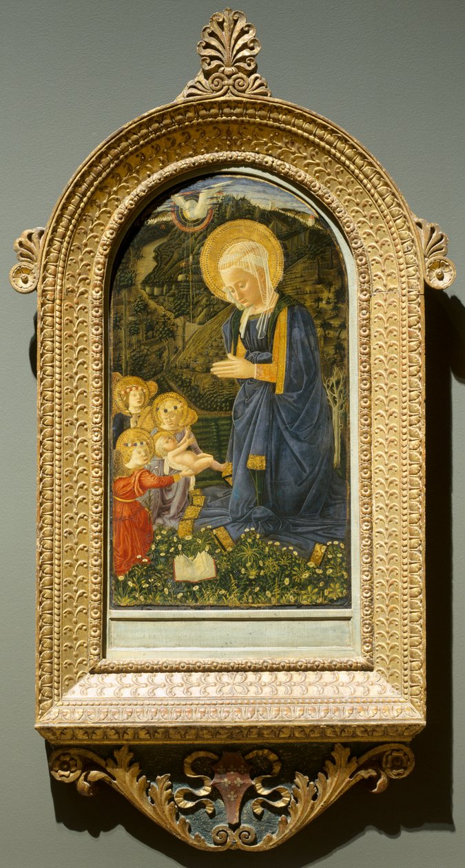 Neitsyt ja lapsi enkelien kanssa, n. 1460. tekijältä Fra Filippo Lippi