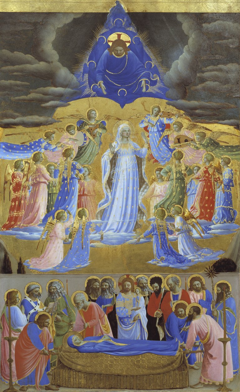 Neitsyen kuolema ja taivaaseenastuminen, noin 1432 tekijältä Fra Giovanni Angelico da Fiesole
