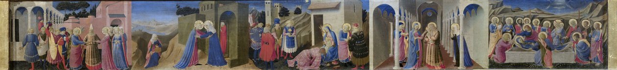 Alttaritaulun Predella Ilmoitus, n. 1433-1434. tekijältä Fra Giovanni Angelico da Fiesole