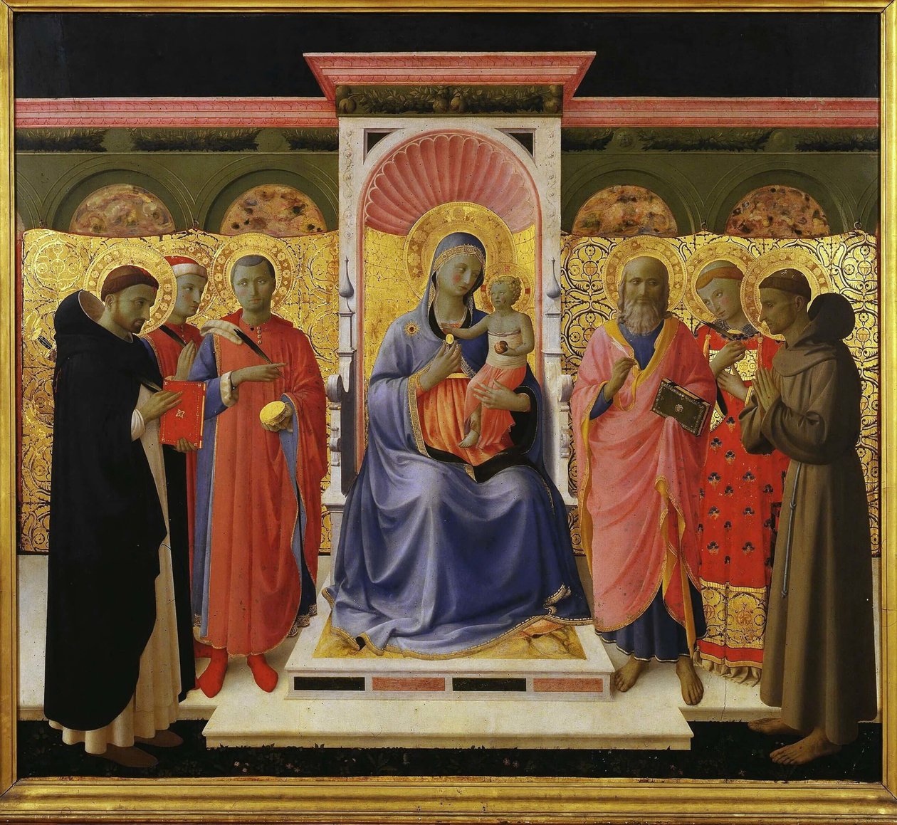 Pyhä keskustelu Annalenan alttaritaulu, n. 1435. tekijältä Fra Giovanni Angelico da Fiesole