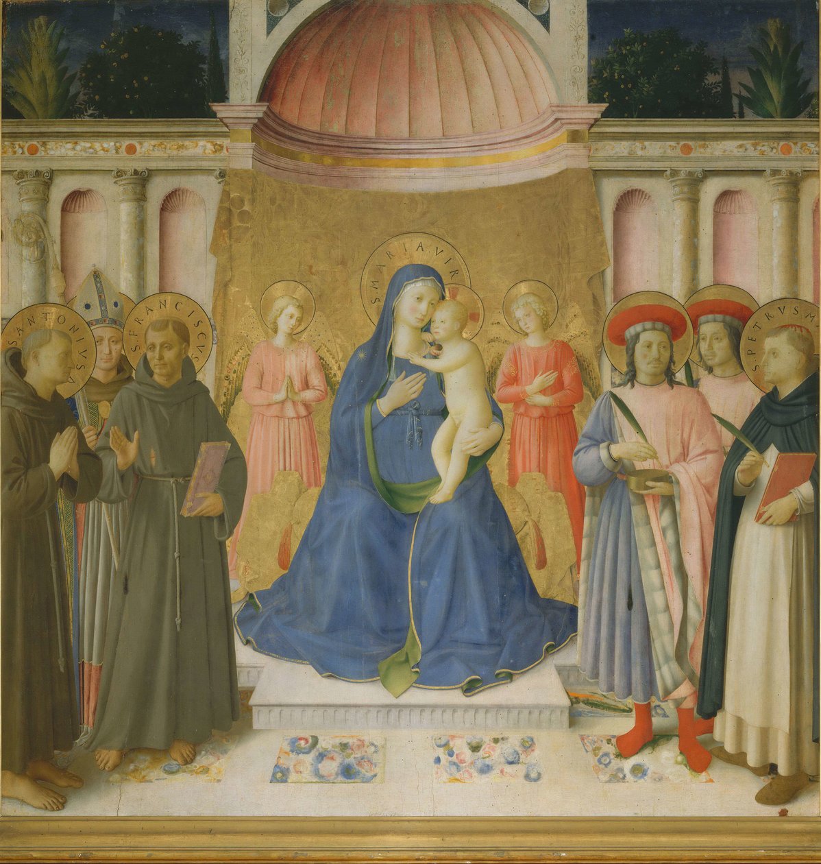 Pyhä keskustelu Pala von Bosco ai Frati, n. 1450. tekijältä Fra Giovanni Angelico da Fiesole
