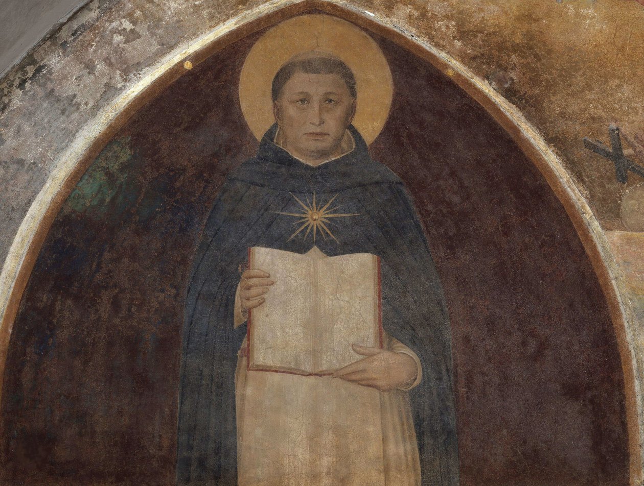 Pyhä Tuomas Akvinolainen Summa Theologican kanssa, 1441-1442. tekijältä Fra Giovanni Angelico da Fiesole