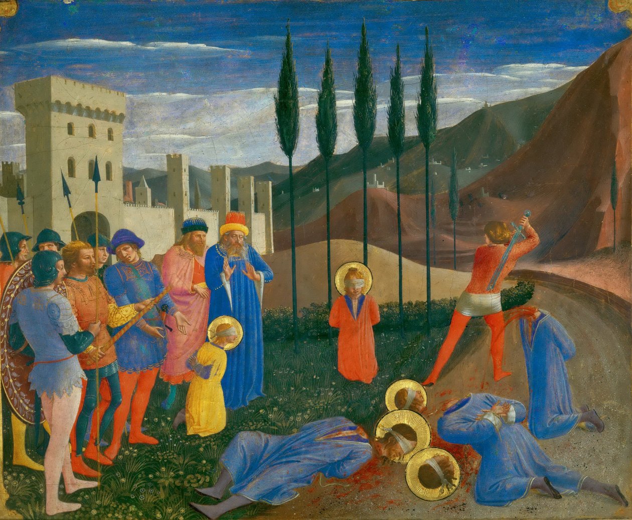 Pyhän Kosman ja pyhän Damianuksen mestaus, n. 1440 tekijältä Fra Giovanni Angelico da Fiesole
