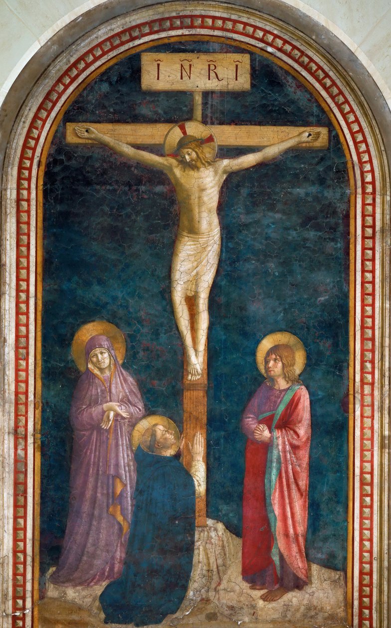 Ristiinnaulitseminen pyhän Dominicin kanssa, n. 1440 tekijältä Fra Giovanni Angelico da Fiesole