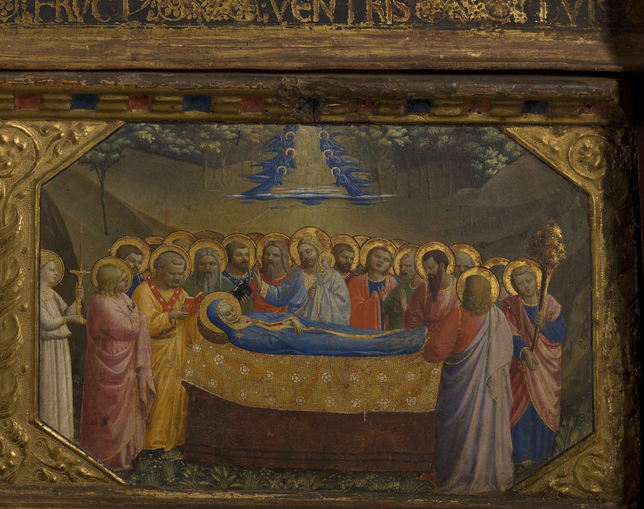Neitsyen kuolema Annunciation-retable 5 Predella-kohtauksella, 1430-1432 tekijältä Fra Giovanni Angelico da Fiesole