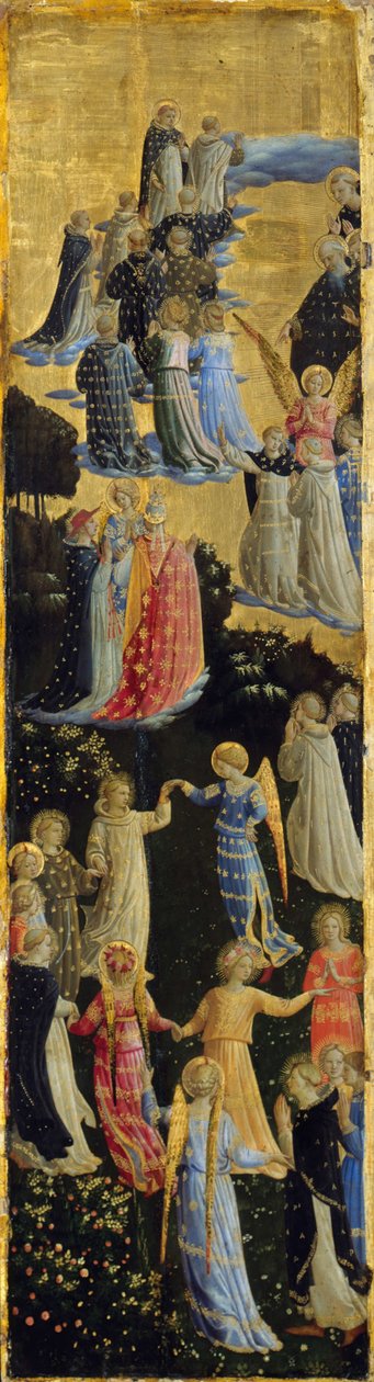 Viimeisen tuomion siipialttari, vasen paneeli, 1400-luvun alku tekijältä Fra Giovanni Angelico da Fiesole