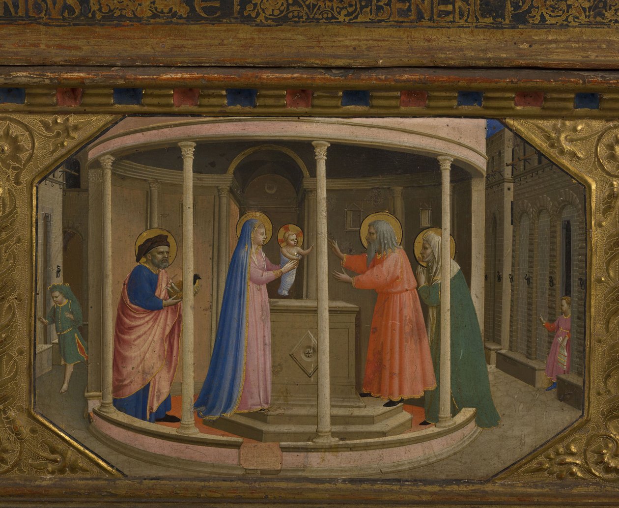Esitys temppelissä Annunciation retable 5 Predella-kohtauksella, 1430-1432 tekijältä Fra Giovanni Angelico da Fiesole