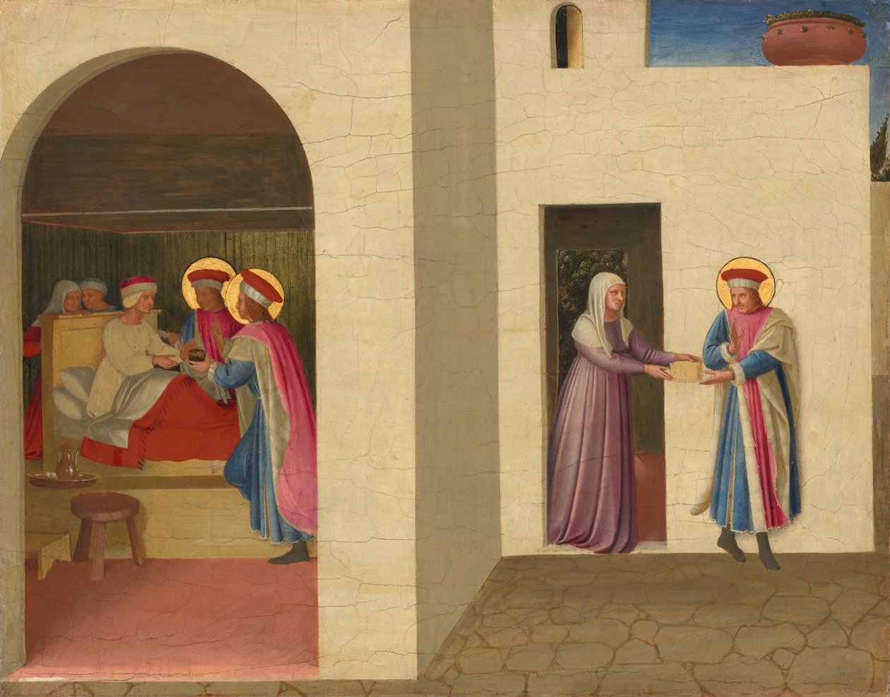 Pyhien Kosmas ja Damianus Palladianuksen parantaminen, noin 1438-1440 (tempera ja öljy poppelipaneelille). tekijältä Fra & Lippi F (c.1406-69) Angelico