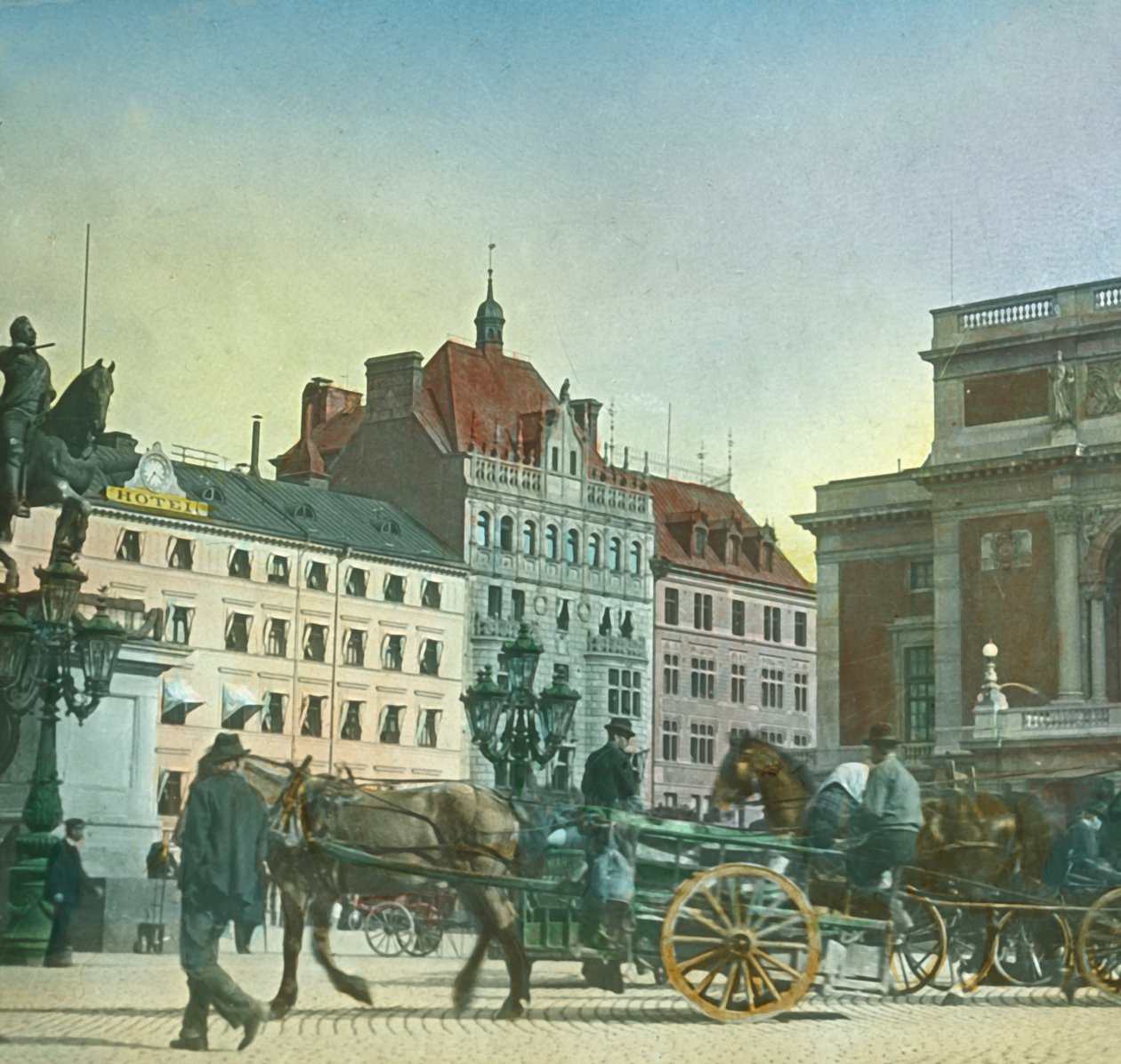 Gustav Adolfin aukio, Tukholma, Ruotsi, 1800-luvun loppu - 1900-luvun alku. tekijältä Fradelle and Young