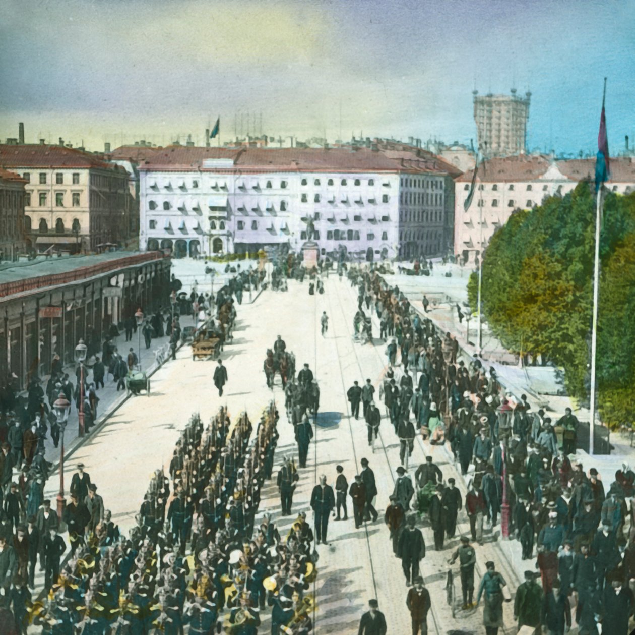 Näkymä palatsista, Tukholma, Ruotsi, 1800-luvun loppu - 1900-luvun alku. tekijältä Fradelle and Young
