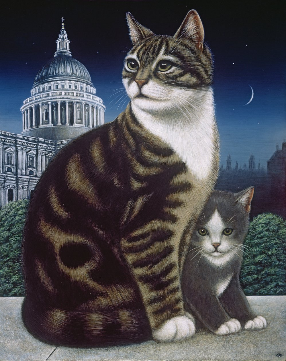Faith, the St. Pauls Cat, 1995 (öljy ja tempera taulussa) tekijältä Frances Broomfield
