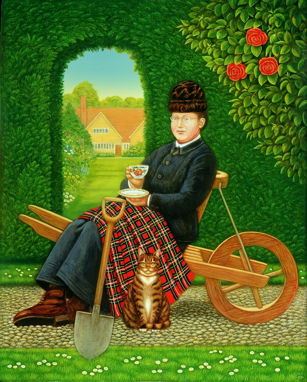 Gertrude Jekyll (1843-1932) Patakuningatar, 1996 (öljy ja tempera paneelissa) tekijältä Frances Broomfield