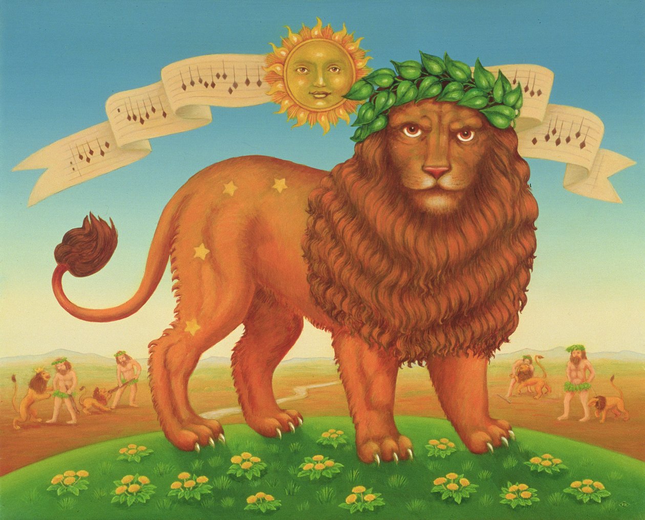 Leo, 1989 (öljy ja tempera paneelissa) tekijältä Frances Broomfield