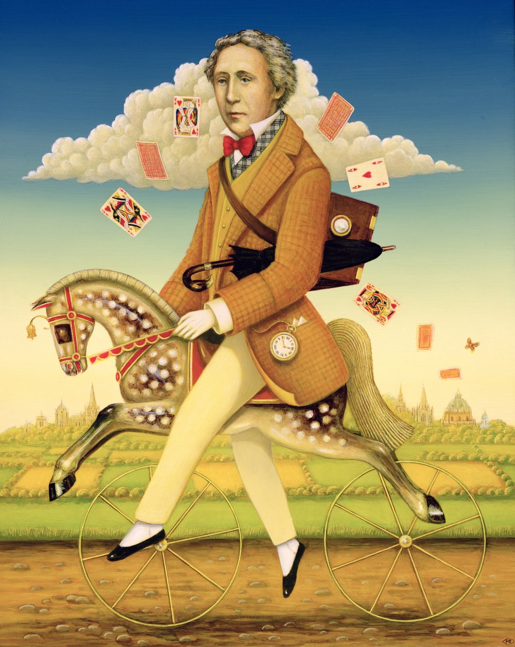 Lewis Carroll (1832-98) 2001 (öljy ja tempera paneelissa) tekijältä Frances Broomfield