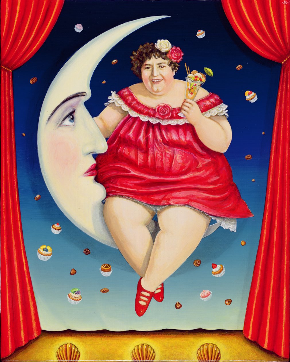 Little Baby Viola, 2001 (öljy ja tempera paneelissa) tekijältä Frances Broomfield
