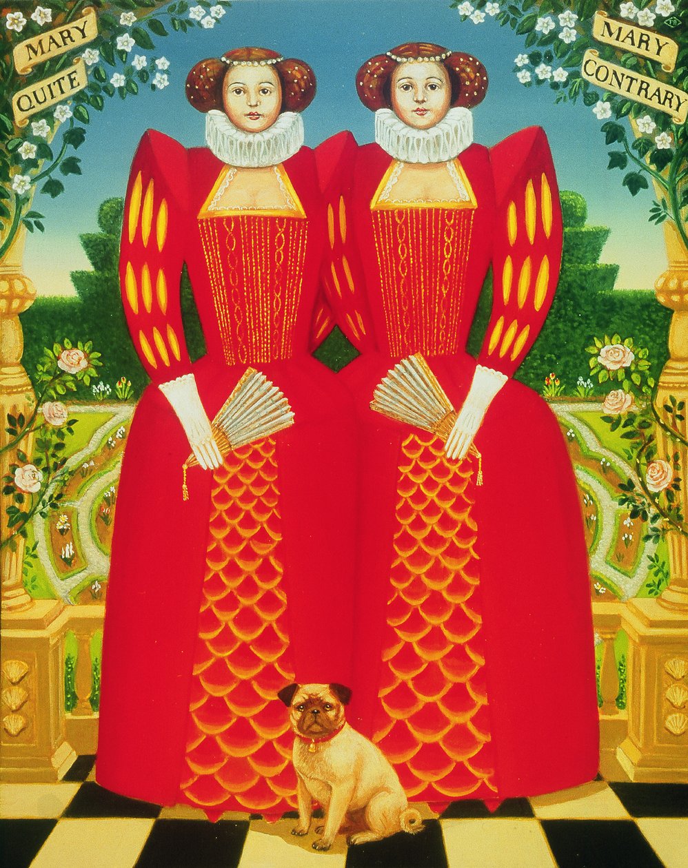 Mary Mary, 1995 (öljy ja tempera paneelissa) tekijältä Frances Broomfield