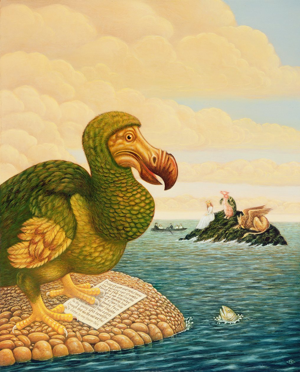 Dodo, 1993 (öljy ja tempera paneelissa) tekijältä Frances Broomfield
