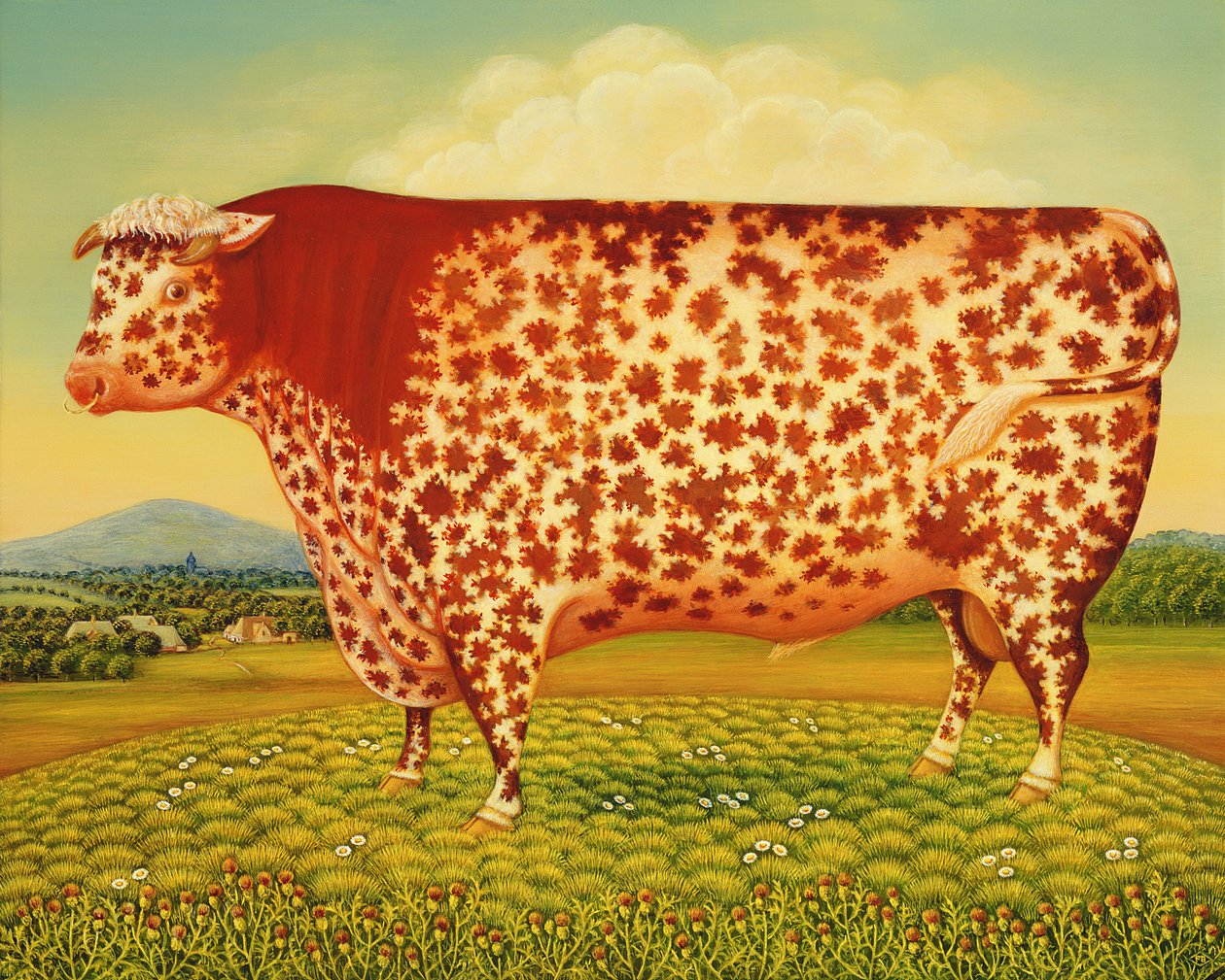 The Great Bull, 1998 (öljy ja tempera paneelissa) tekijältä Frances Broomfield