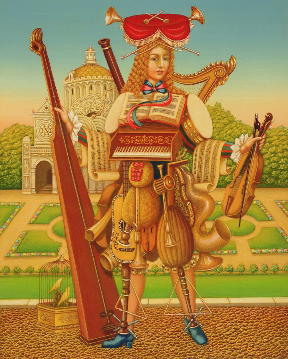 The Musicians Garden, 1997 (öljy ja tempera paneelissa) tekijältä Frances Broomfield
