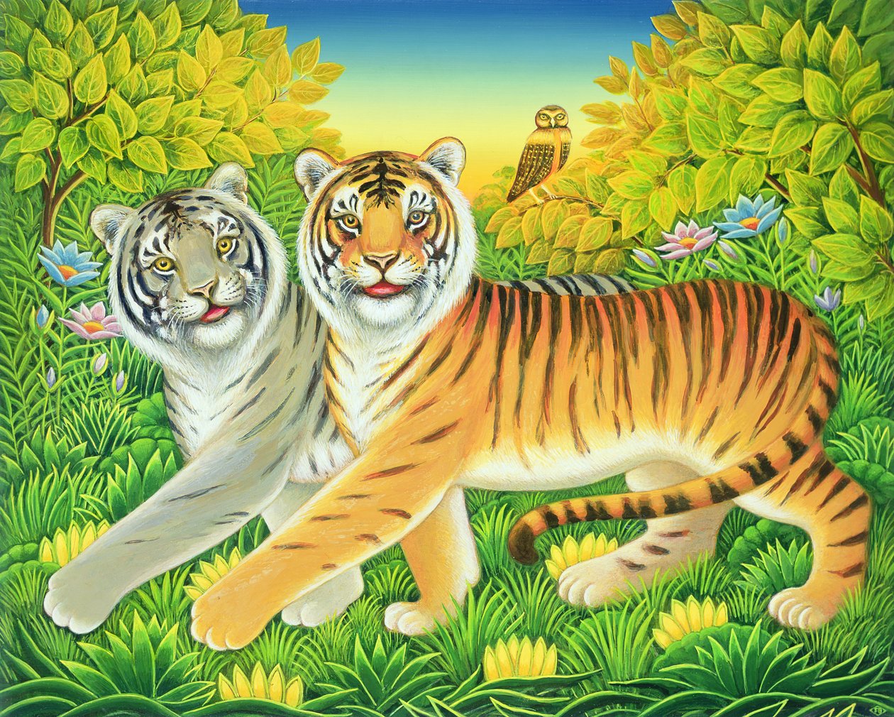 Tyger Tyger, 2002 (öljy ja tempera paneelissa) tekijältä Frances Broomfield