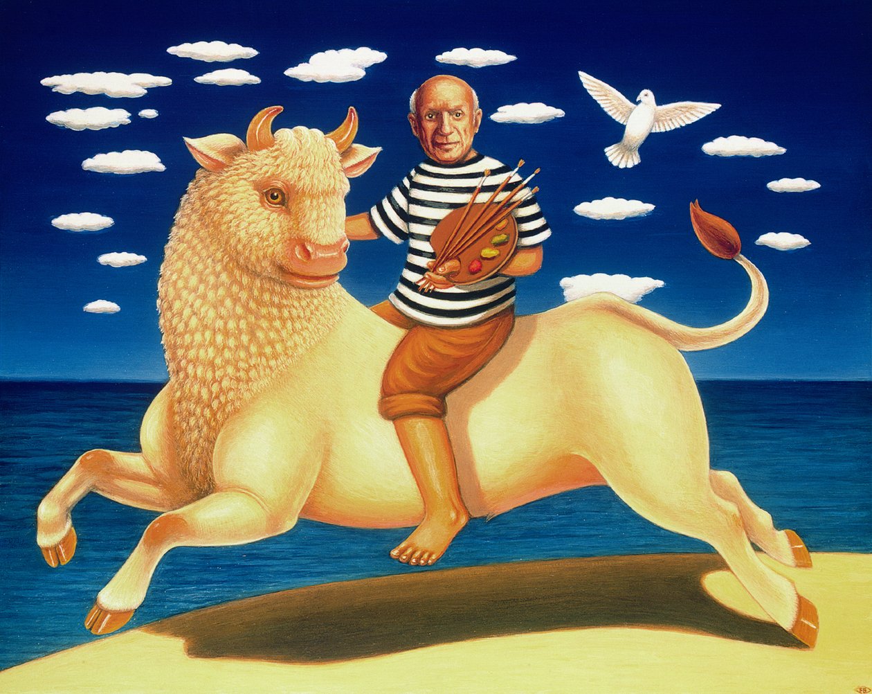 Yo Picasso, 2003 (öljy ja tempera paneelissa) tekijältä Frances Broomfield