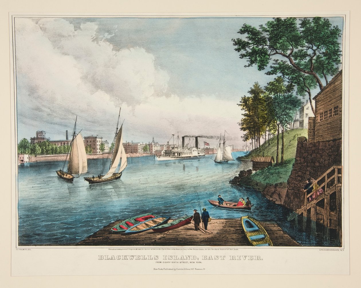 Blackwellin saari, East River tekijältä Frances Flora Bond Palmer