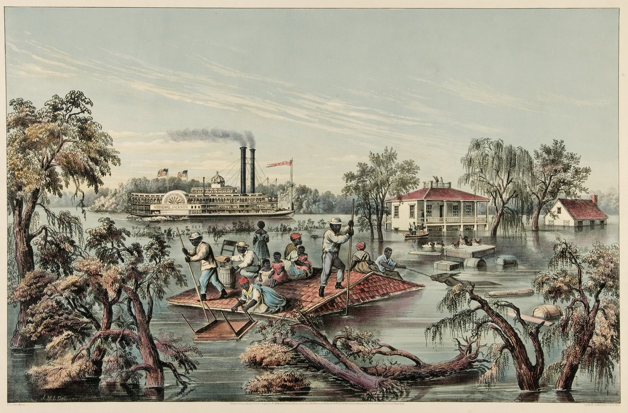 High Water in the Mississippi, pub.1868 tekijältä Frances Flora Bond Palmer